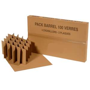 PACK 100 VERRES CARTON BARREL